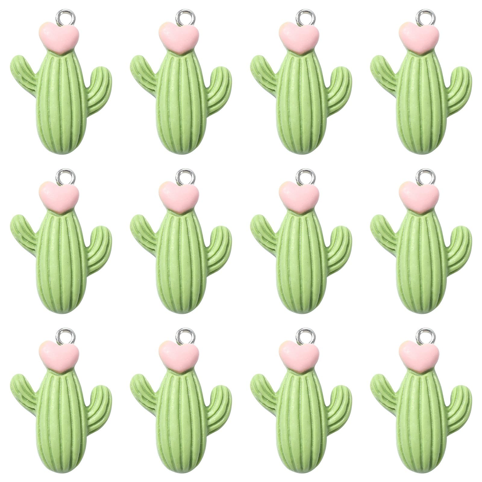 KitBeads 30pcs Resin Hamburger Charms 3D Kawaii Fastfood Imitation Food Cheese Burger Charms for Jewelry Making Bracelets Bulk: Cactus-20pcs