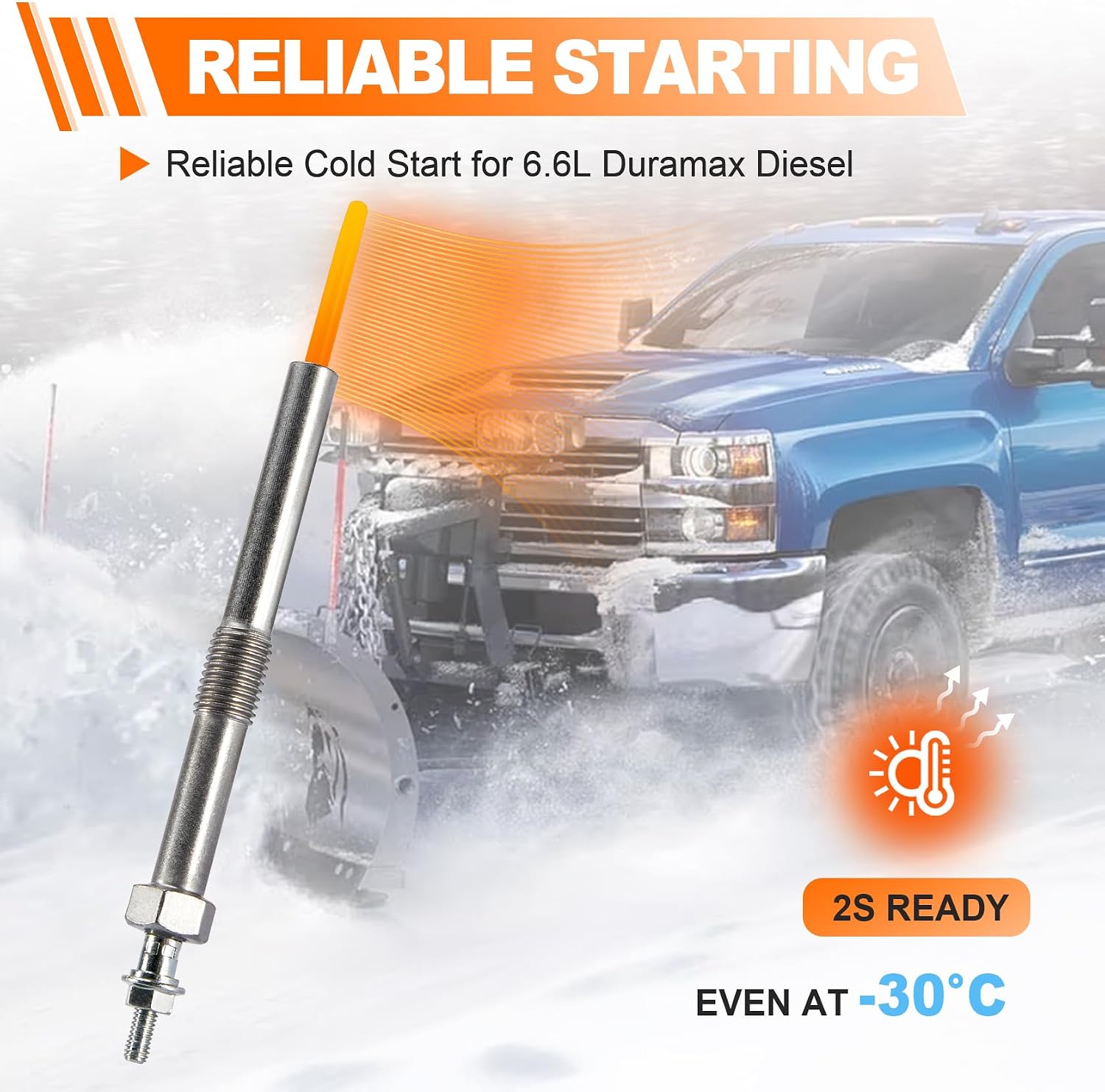 12639701 Diesel Glow Plugs 9G Compatible with 6.6 Duramax Chevy GMC LBZ LLY LML LMM LGH, 2006-2016 Silverado Sierra 2500HD 3500HD, Express Savana 2500 3500, Replace# 97364968