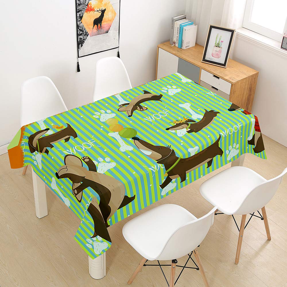 Nappe antitache teckel lavable 140x240 et couverture de table étanche huile