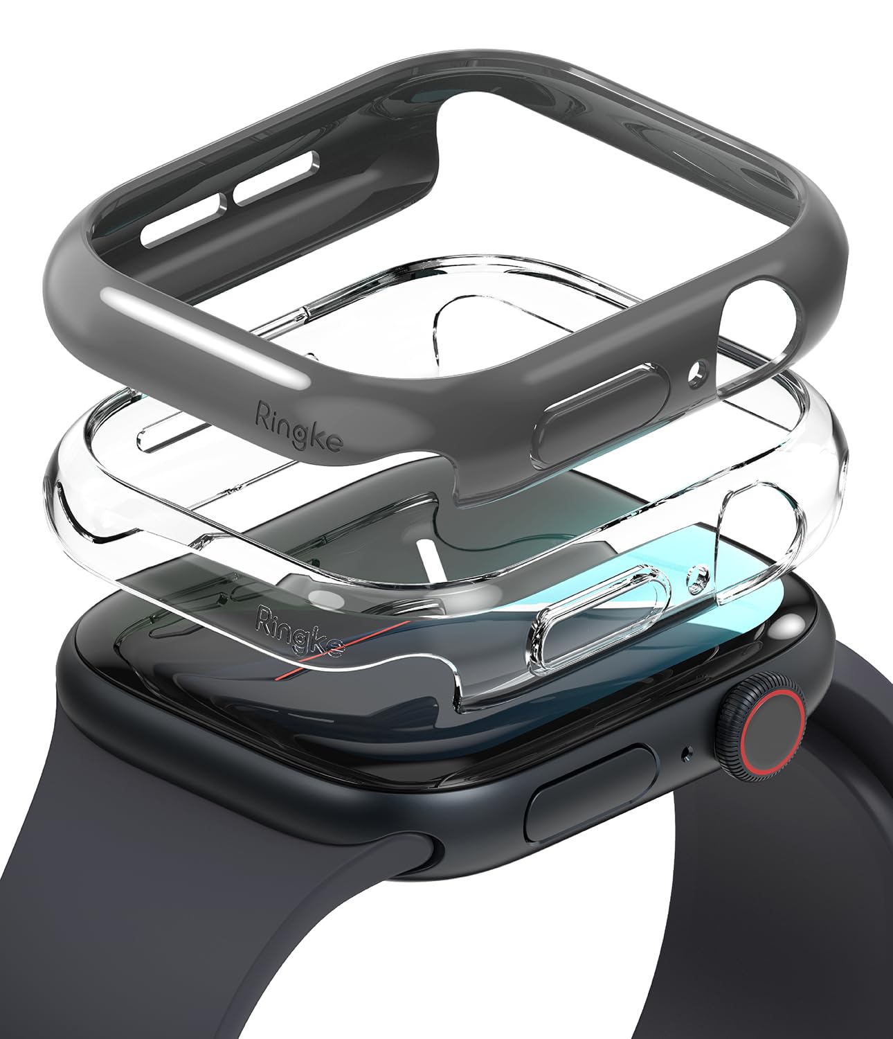 Ringke Slim for Apple Watch Series 11 and Series 10 Case (46 mm) [No More Discoloration / 2 Pack] Lightweight Solid Transparent Cover & Extra Color -