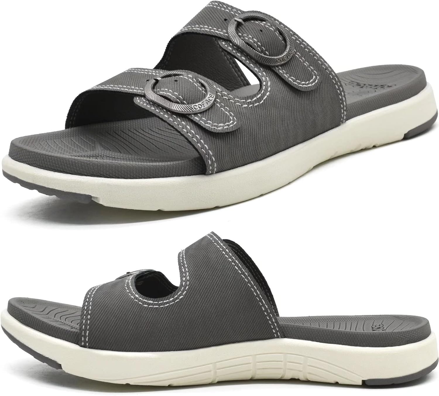 Miniatura 1 de COFACE Sandalias ortopédicas para mujer, cómodas, con soporte de arco para fascitis plantar, sandalias planas para mujer, cojín suave, a la moda,