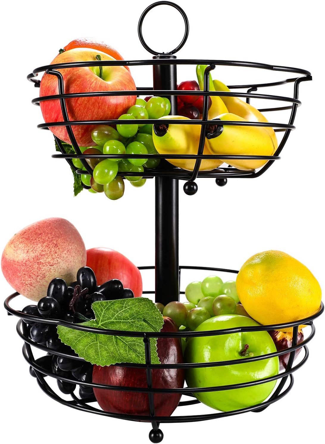 TQVAI 2 Tier Fruit Basket, Fruit Bowl for Kitchen Counter - Flower Shape
