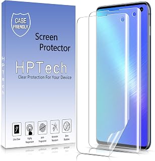 HPTech 2-Pack Screen Protector For Samsung Galaxy S10 Full Coverage PET Film, HD Clear, Bubble Free, Case Friendly
