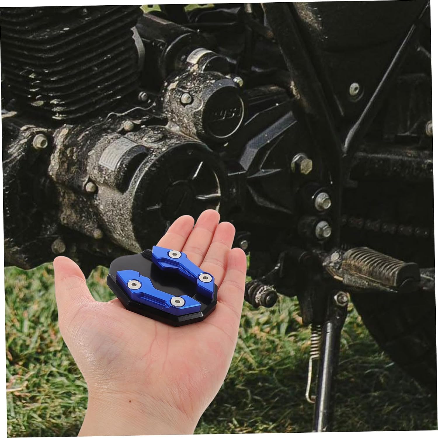 Motorcycle Kickstand Pad 2pcs Aluminum Alloy Side Stand Support