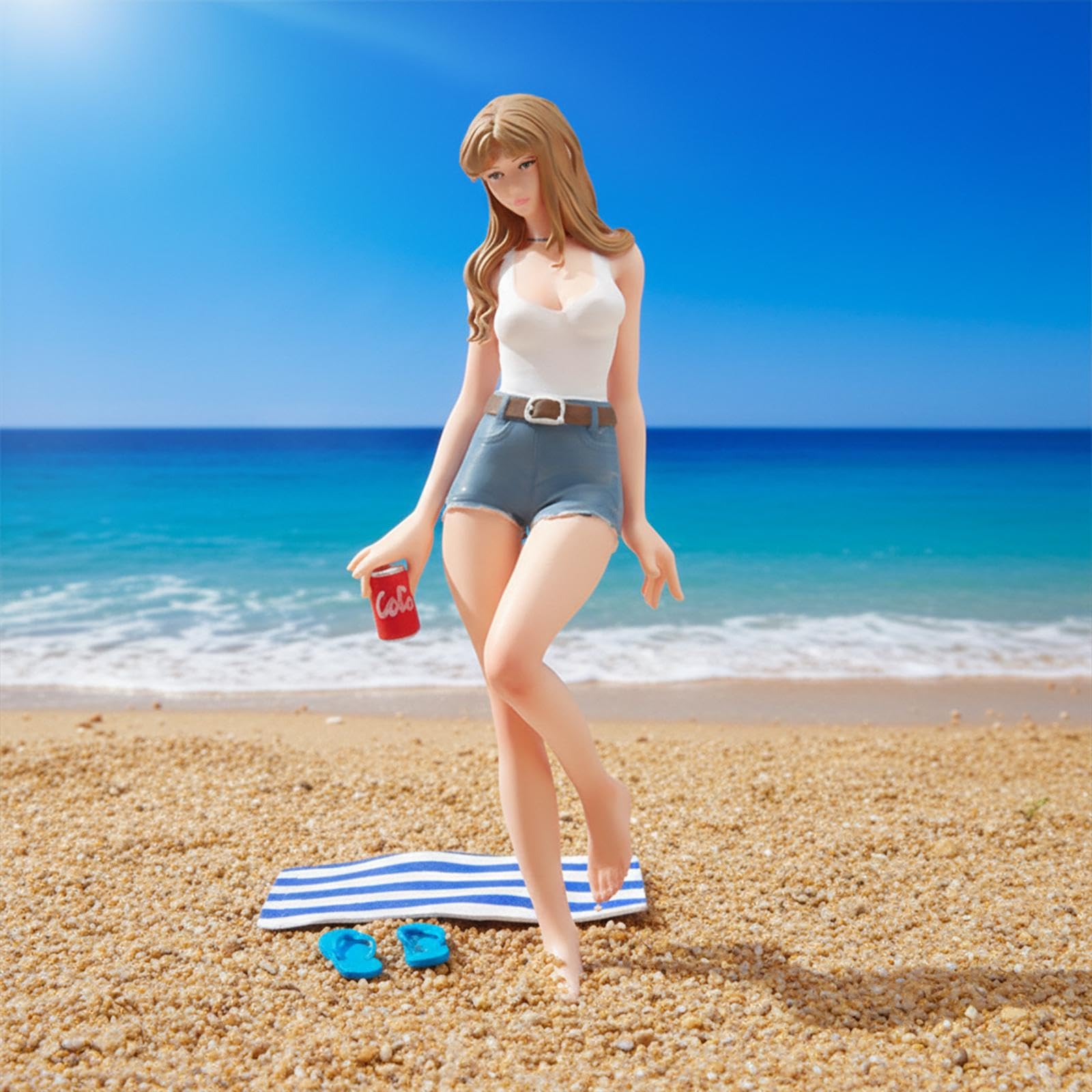 Figura in di Ragazza con Capelli Lunghi, Miniatura da Donna, Oggetto da Collezione per Hobby, Modello per Micro Scena per casa delle Bambole, Scala da 1 a 18
