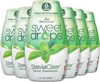 SweetLeaf Sweet Drops Stevia Clear Liquid Stevia Sweetener - Liquid Stevia Drops, Stevia Liquid Sweetener, Zero Calories, Zero Sugar, Non-GMO, Gluten-Free, Keto Friendly - 1.7 Fl Oz, Pack of 6