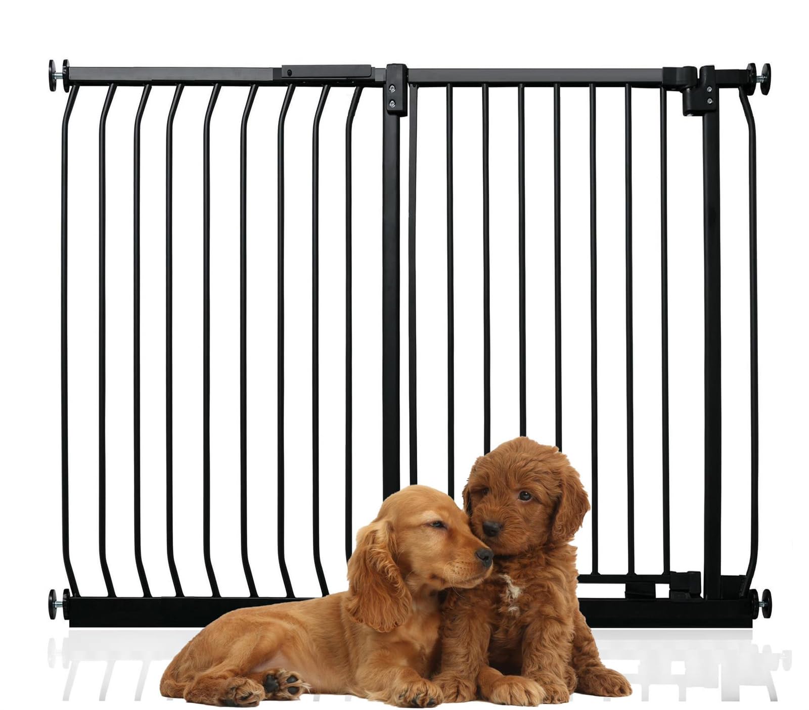 Bettacare Black Extra Tall Elite Dog Gate, 116Cm - 125Cm, Matt Extra Tall 100Cm In Height, Pressure Fit Pet Gate For Dog And Puppy, Pet And Dog Barrier, Easy Installation
