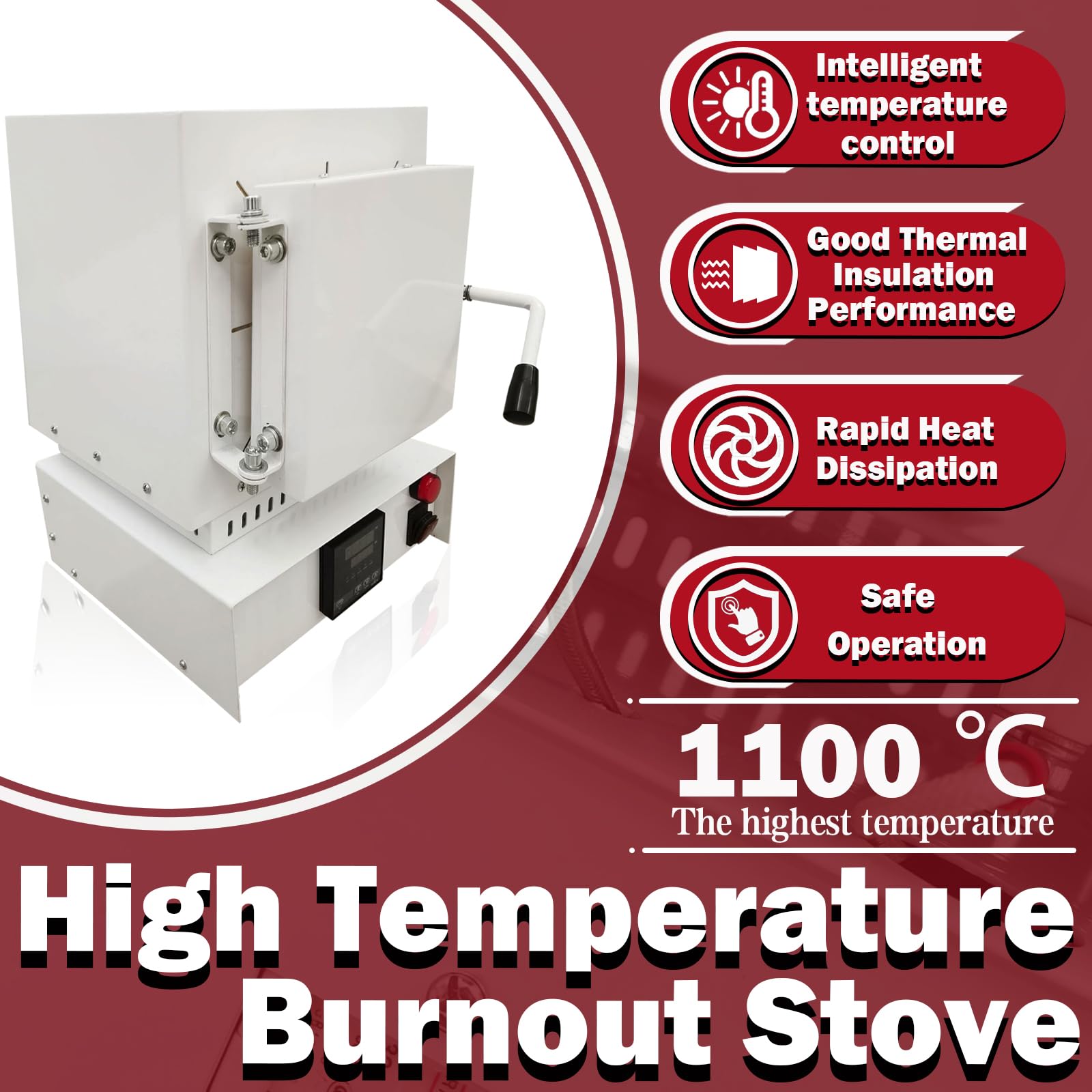 TECHTONGDA Burnout Oven High Temperature Muffle Furnace 2012? Tabletop Integrated Small Burner Box Type Laboratory/Jewelry Resistance Furnace 2000W
