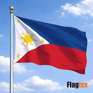Flagmax Philippines Flag 5ft x 3ft National Flag with Eyelets Durable Weather Resistant Polyester Banner for Indoor and Outdoor Display Events Celebrations Sports and Home Use