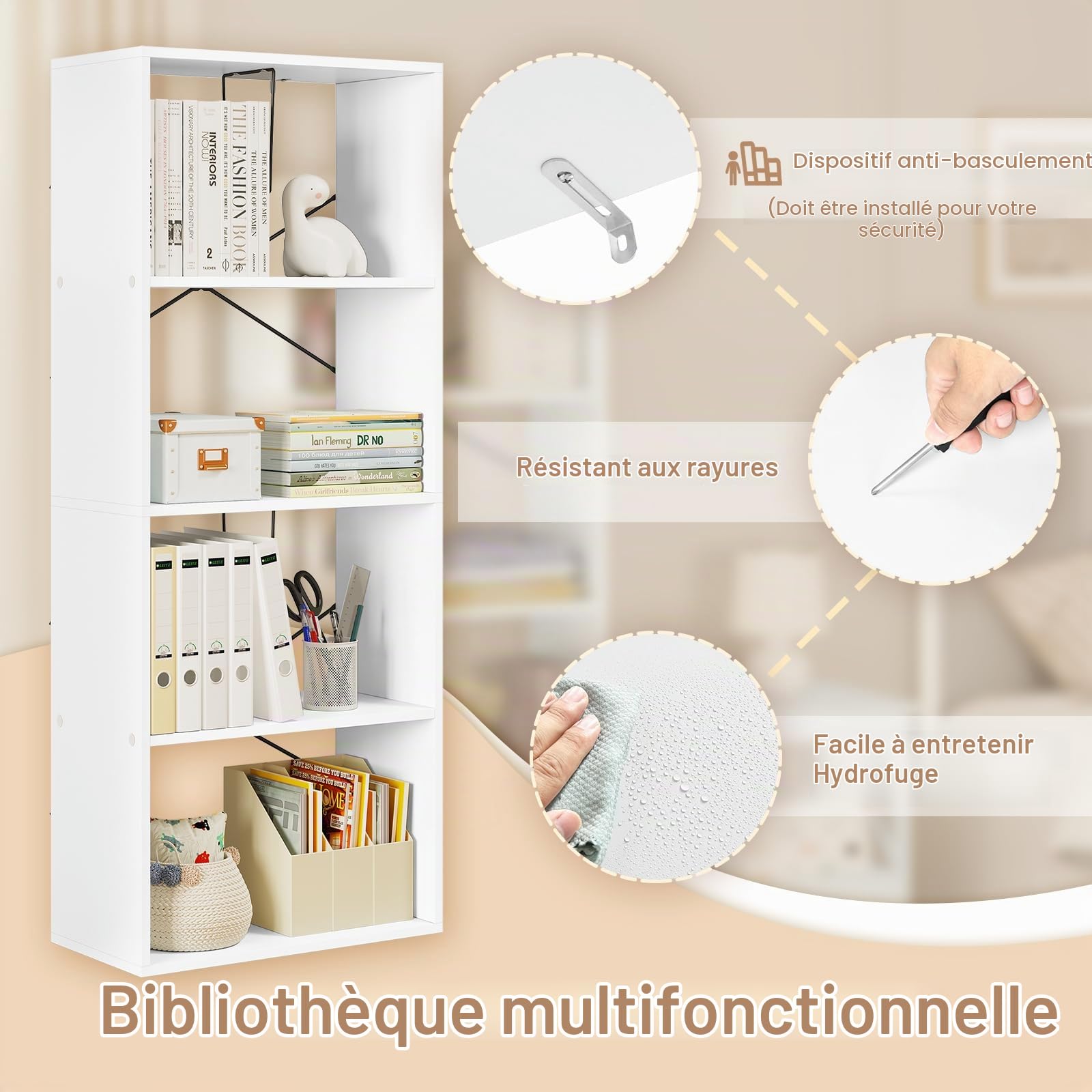 WOLTU Bibliothèque, Étagère Rangement