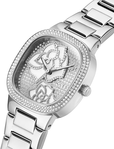 Miniatura 5 de GUESS Reloj para mujer de 1.260 in - Correa de tono plateado con esfera plateada, Tono plateado, Moderno