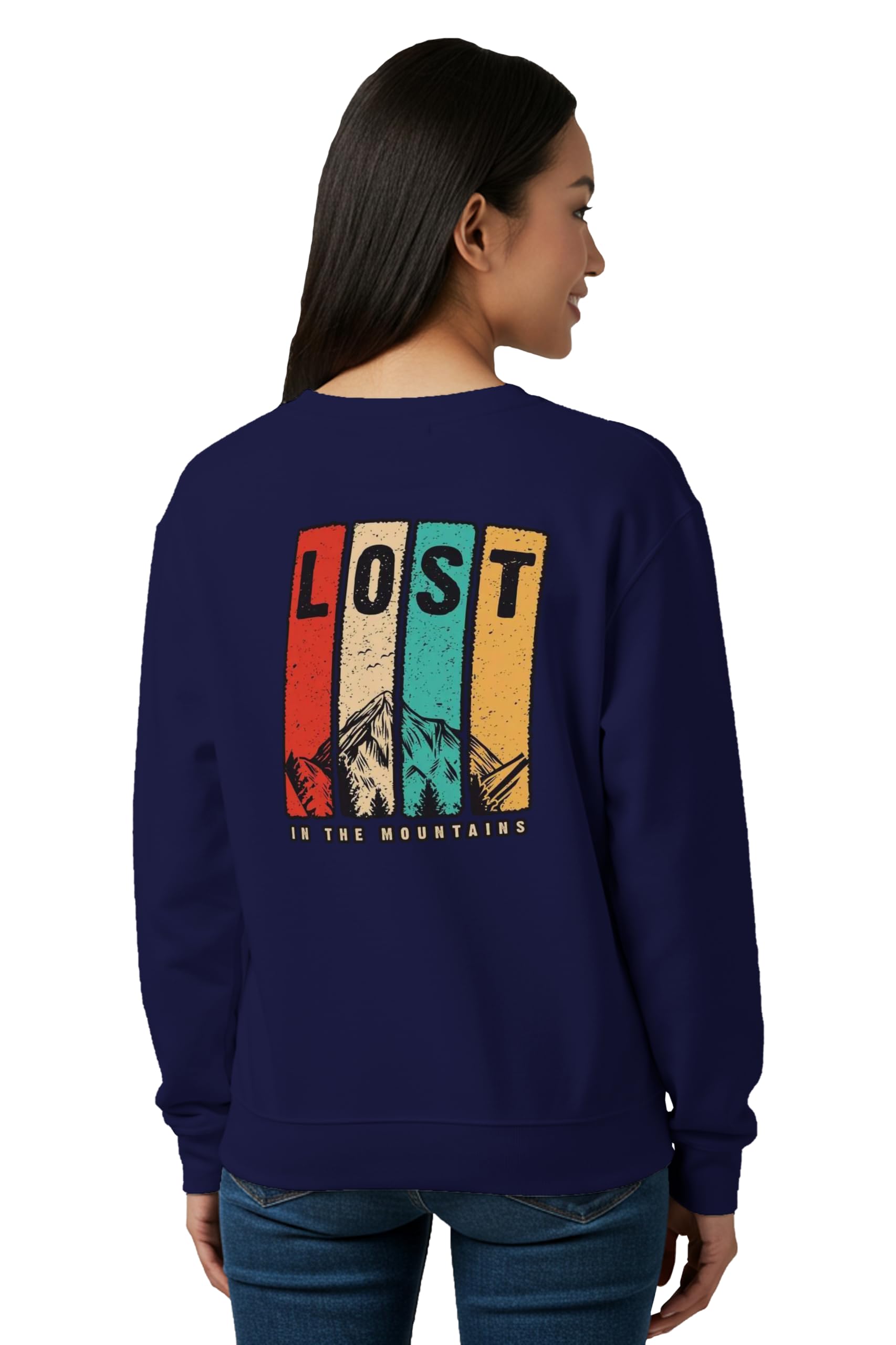 Winter Sweatshirt for Women Lost Graphic Printed Round Neck Regular Fit Cotton Blend Gen Z Casual Sweatshirt-image-45