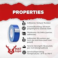 Vista 8 de MAT - Cinta adhesiva negra de grado industrial, 2 pulgadas x 60 pies, impermeable, resistente a los rayos UV para manualidades, mejoras del hogar