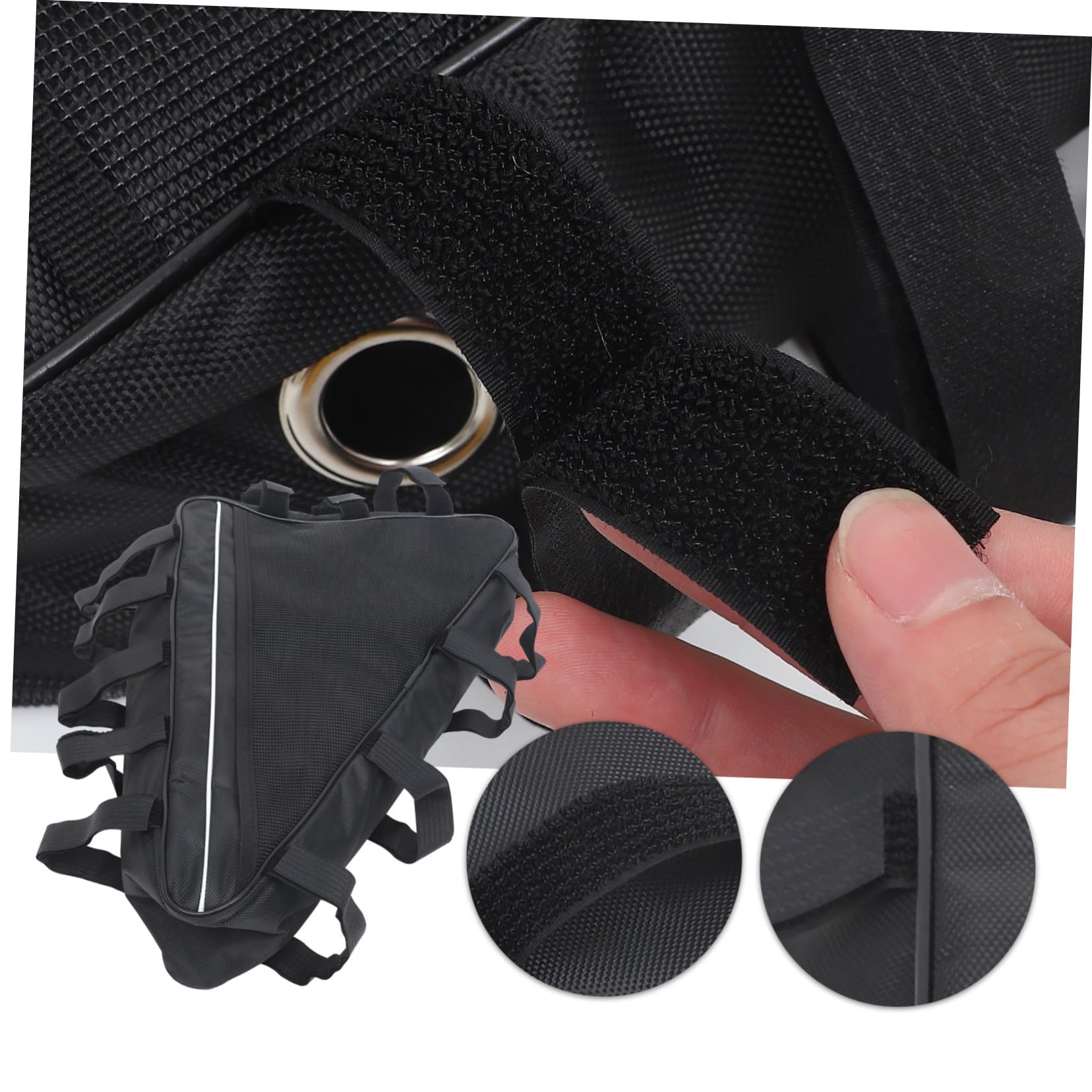 Borsa Triangolare da Telaio Bici 693, Capienza Grande, Nero | Tessuto Oxford, Facile da Installare, Resistente All'usura, Adatta per Campeggio ed Escursionismo
