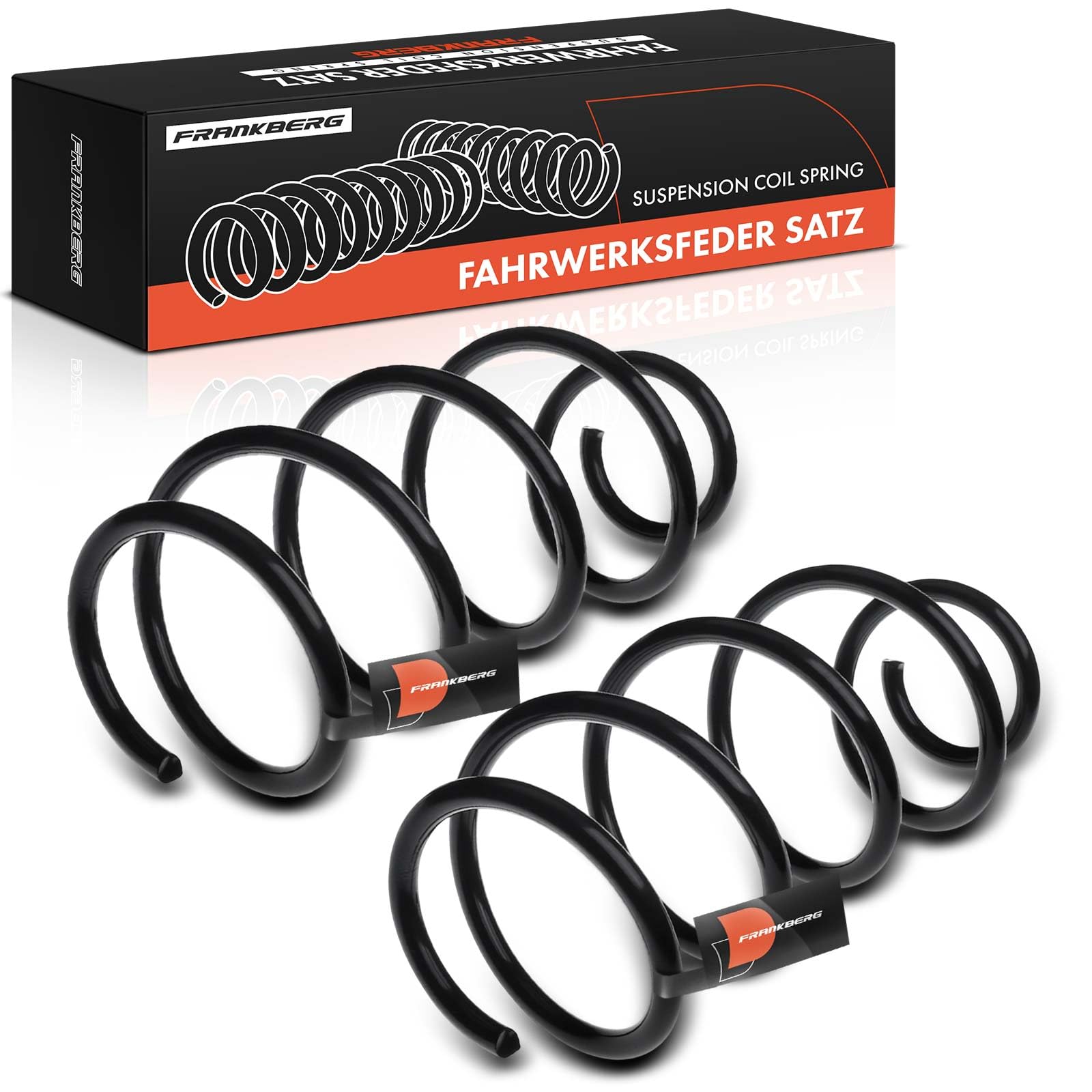Frankberg 2 resortes de suspensión para eje delantero 6R0411105AE | Compatible con: Ibiza IV Sportcoupé 6J1 6P5, A1 Sportback 8XA 8XF, Ibiza IV ST 6J8, Ibiza IV ST 6J8 6P8, Ibiza IV 6J5