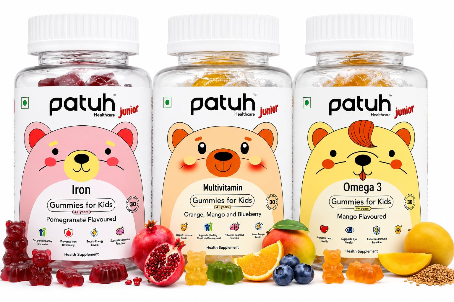Junior Iron, Multivitamin & Omega 3 Combo | Daily Nutrition for 4–12 Years | Immunity, Brain & Growth Support | Essential Vitamins & Minerals for Children-image-32