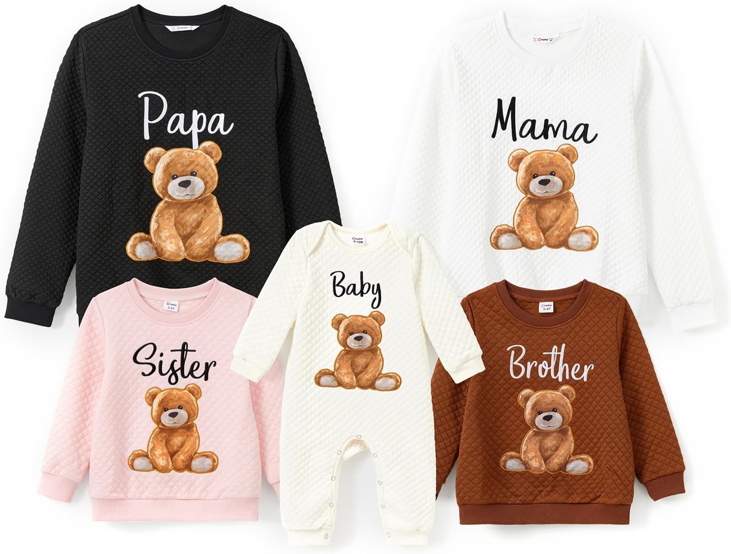 PATPAT Family Matching Sweatshirt Cute Bear Print Sweater