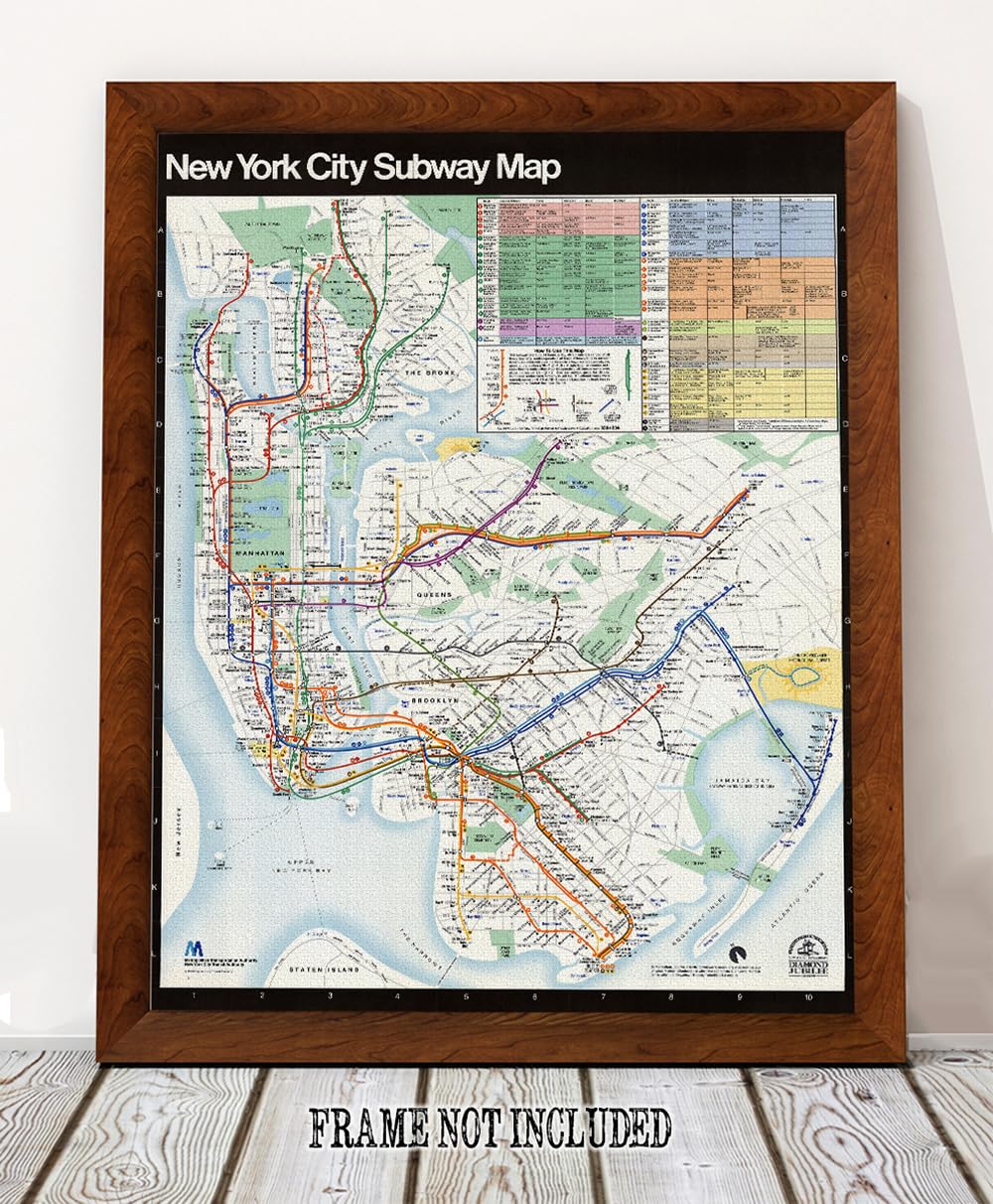 Amazon.com: New York City Subway Map 1979 16x20 Unframed Print