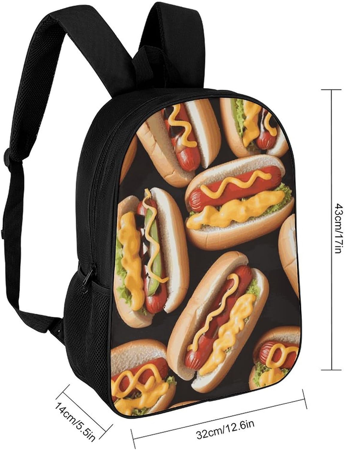 Fun Food Hot Dogs 17 Inch Laptop Backpack Travel Backpack image 2