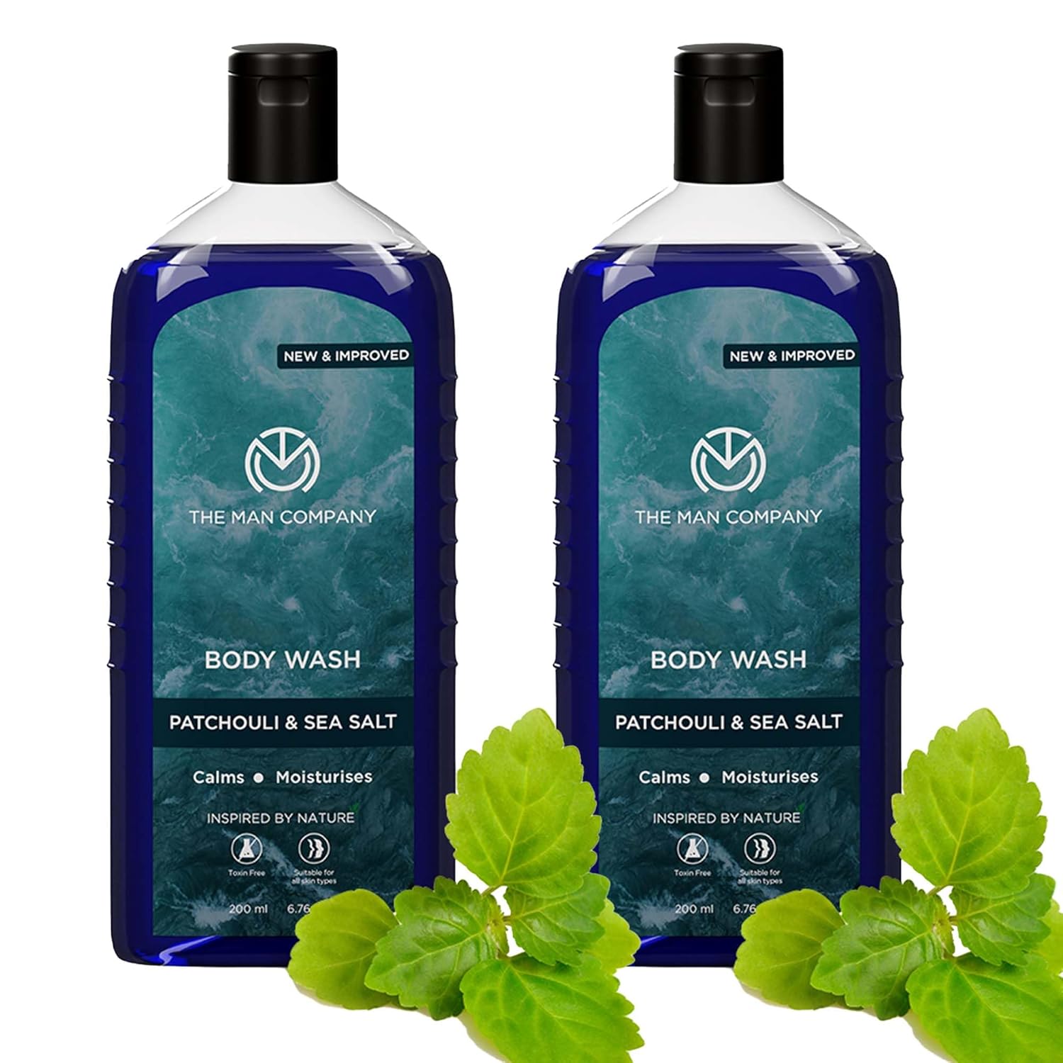 The Man Company Patchouli & Sea Salt Perfumed Body Wash For Men - 200ml | Shower Gel for Hydrated and Soft-Feeling Skin | Long-Lasting Fragrance | Pack of 2