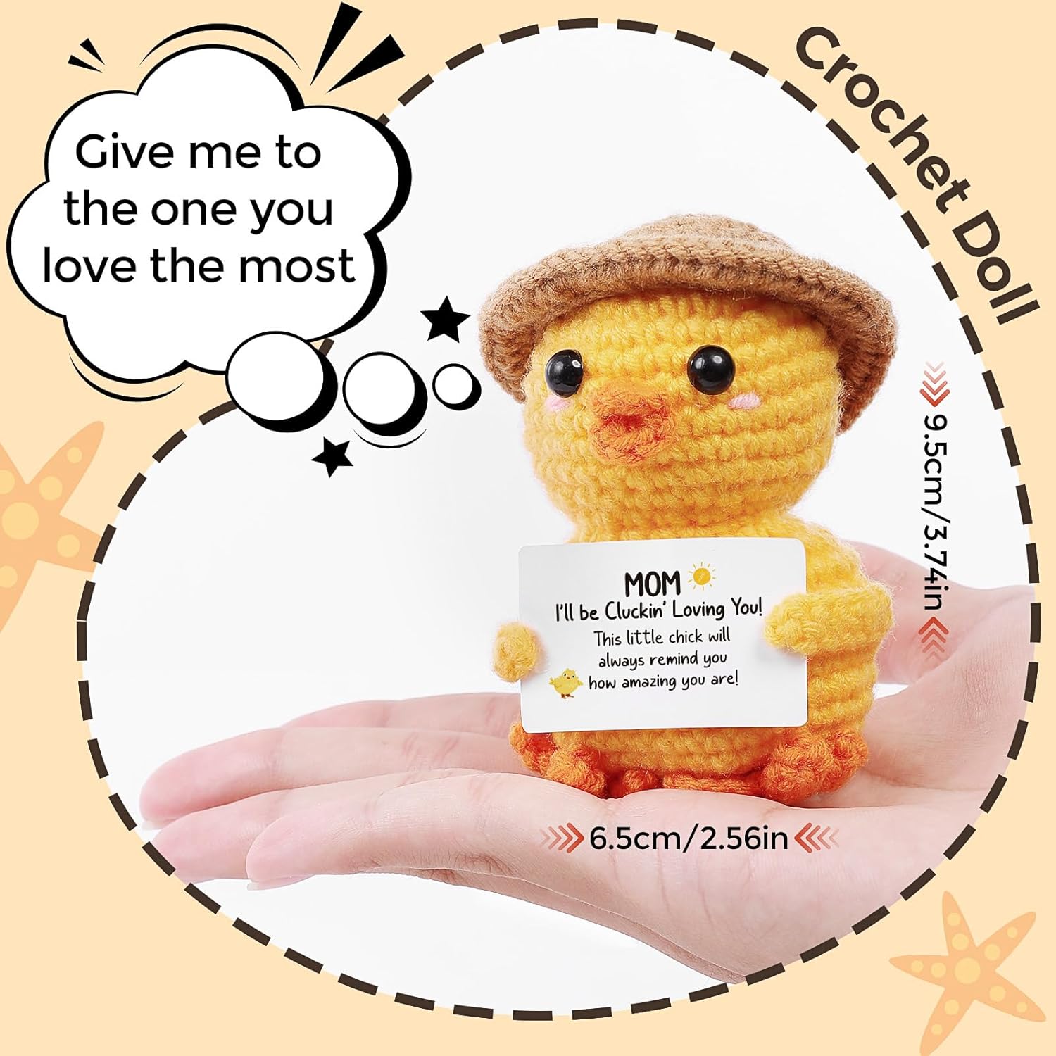 Valentines Gifts for Mom, Handmade Crochet Emotional Support Chicken, Birthday Gifts for Mom, Women, Mother in Law, Cute Chicken Desk Decor, Funny I Love You Stocking Stuffers for Moms - Image 2