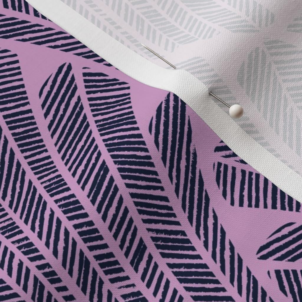 Spoonflower Fabric - Art Deco Garden Navy Orchid Glamorous 1920S Flapper Hollywood Regency Printed on Petal Cotton Fabric Fat Quarter - Sewing Quilting Apparel Crafts Decor