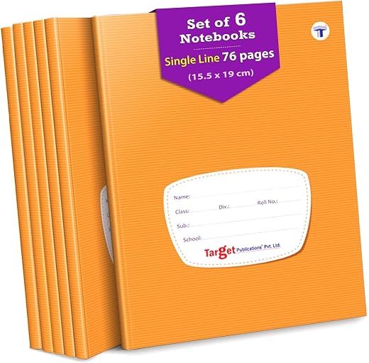 WOODSNIPE Target Publications Single Line Notebook|Small Single Line Copy|72 Ruled Pages|Hard Brown Cover Book|15.5 Cm X 1...