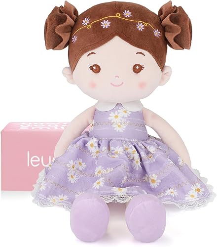 Miniatura 10 de LeyaDoll Muñeca de bebé suave de felpa (40.6 cm), mi primera muñeca de trapo para bebé para niña de 1 año, regalo de cumpleaños, juguetes de peluche