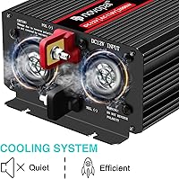 Vista 6 de Novopal Inversores de corriente de onda sinusoidal pura de 2000 vatios CC 12 V a CA 110 V 120 V con 2 salidas de CA, puertos USB, control remoto