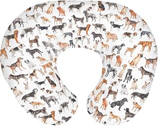 Watercolor Dogs Baby Nursing Pillow Covers for Boy Girl Neutral Dog Pet Puppy Nursery Feeding Pillowcase for Breastfeeding Pillows Dog Lovers Gift Soft Stretchy Slipcovers for Newborn Infant