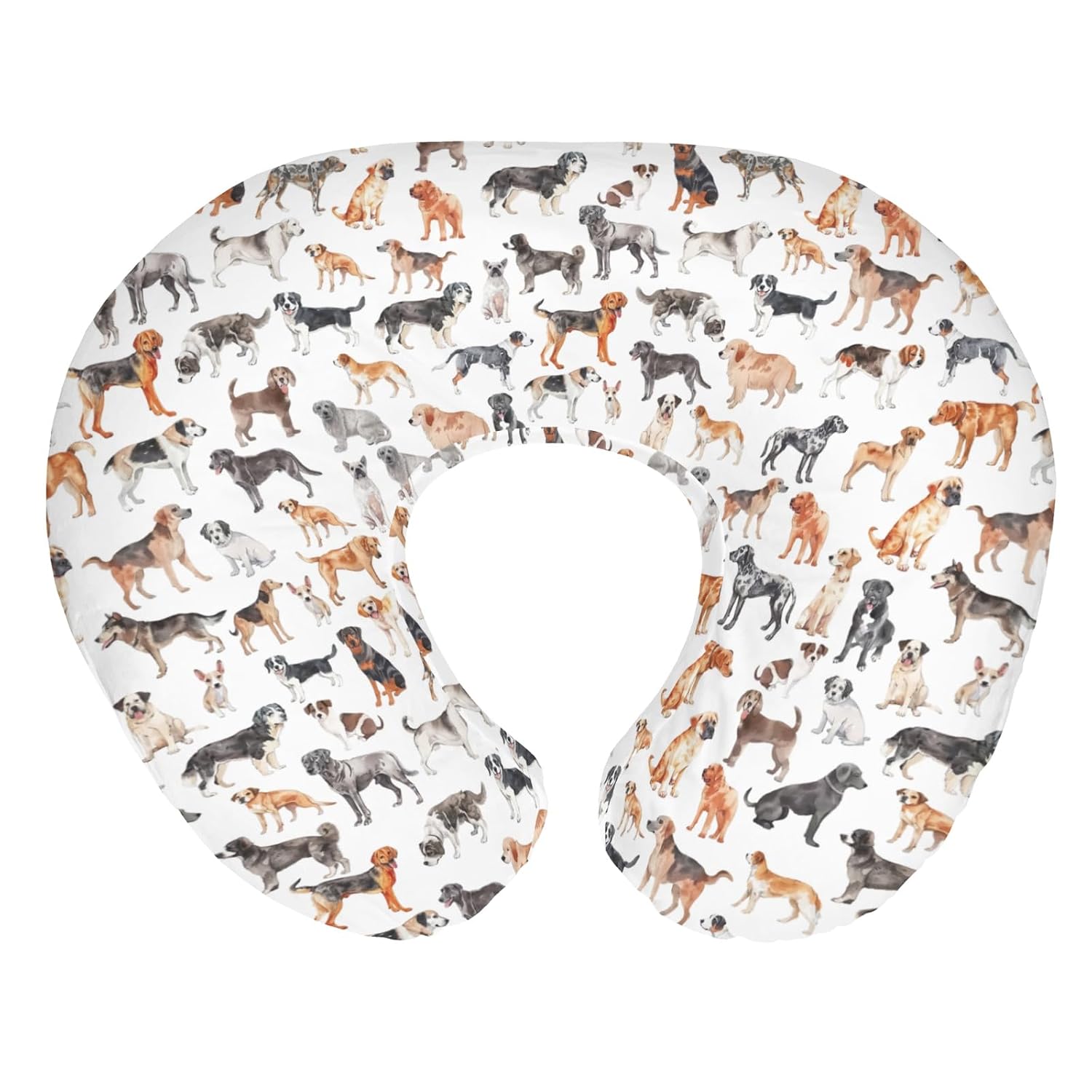 Watercolor Dogs Baby Nursing Pillow Covers for Boy Girl Neutral Dog Pet Puppy Nursery Feeding Pillowcase for Breastfeeding Pillows Dog Lovers Gift Soft Stretchy Slipcovers for Newborn Infant