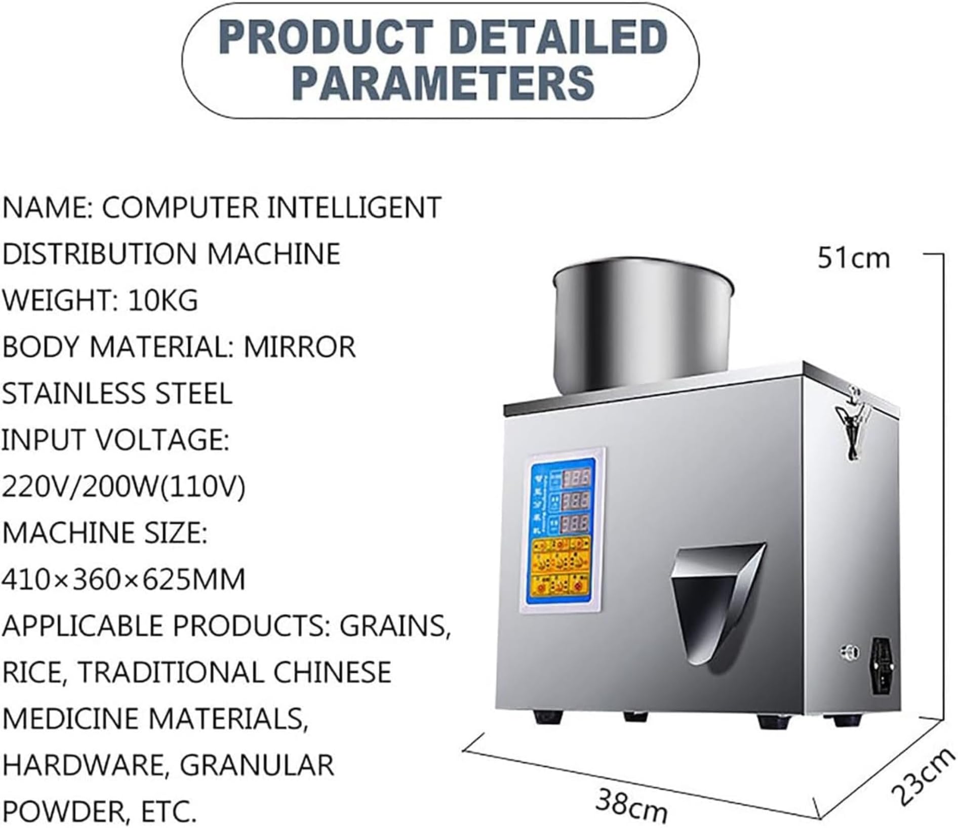 Macchina riempitrice Automatica per spezie, tè e Cereali in Polvere - Riempitrice efficiente per polveri grossolane e Fini in Bottiglie e Sacchetti