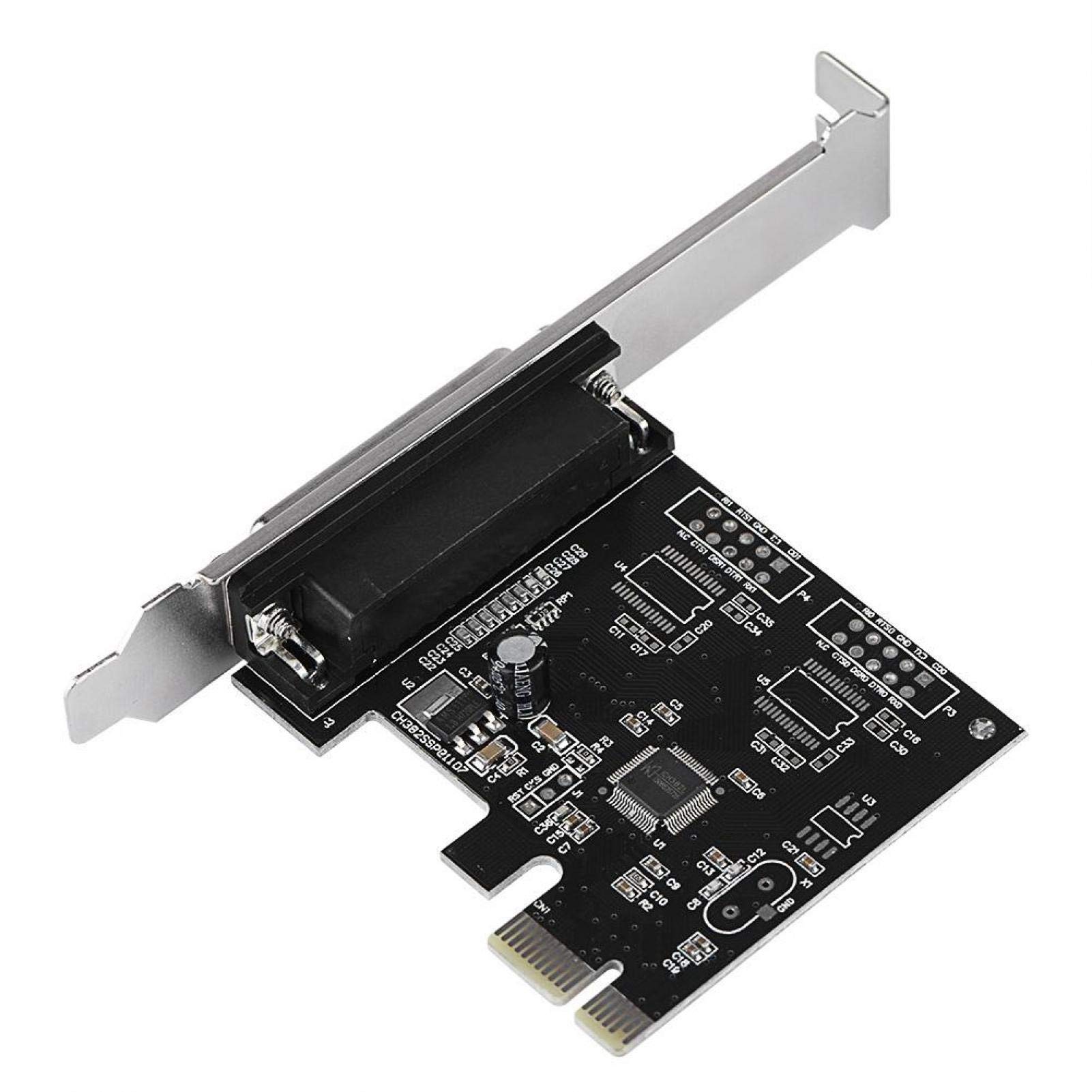 Carte LPT, PCI-E-to- Port parallèle (25 Trous) 9805 Chip PCI Express Single Parallel Port Card, Prise en Charge de pour et pour Linux, Convient aux imprimantes/programmeurs/scanners, etc.