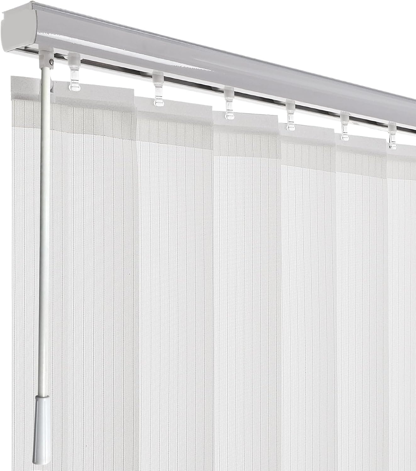 Cordless Vertical White Window Blinds for Home, Light Filtering Privacy Window Shades for Sliding Glass Windows, Made to Order, Between 40"-160" Wide, White