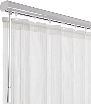Cordless Vertical White Window Blinds for Home, Light Filtering Privacy Window Shades for Sliding Glass Windows, Made to Order, Between 40"-160" Wide, White