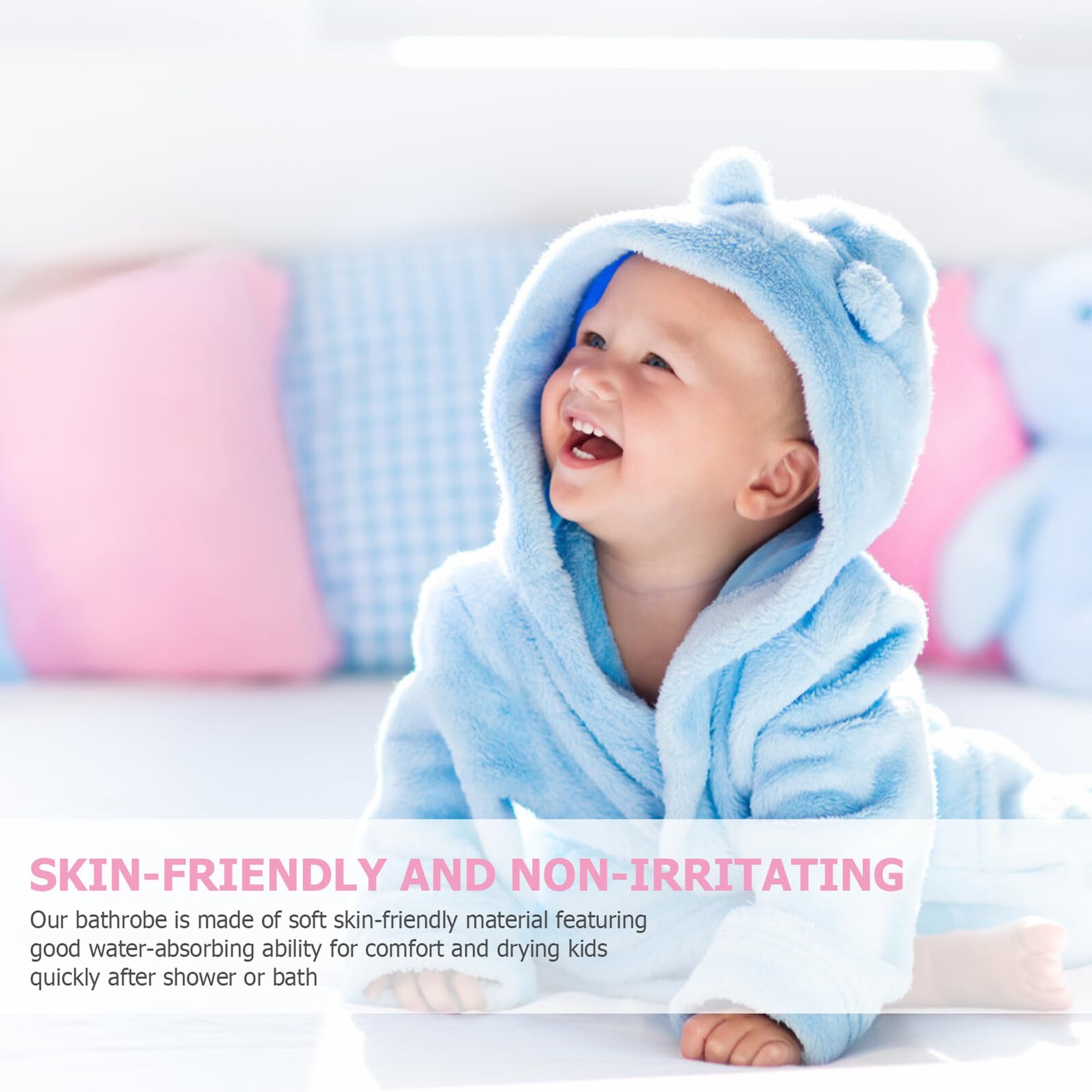 Badetuch aus Polyester und Chinlon Kinder mit Kapuze und Niedlichem Cartoon Design und Bequem Schnelltrocknend für Jungen und Mädchen