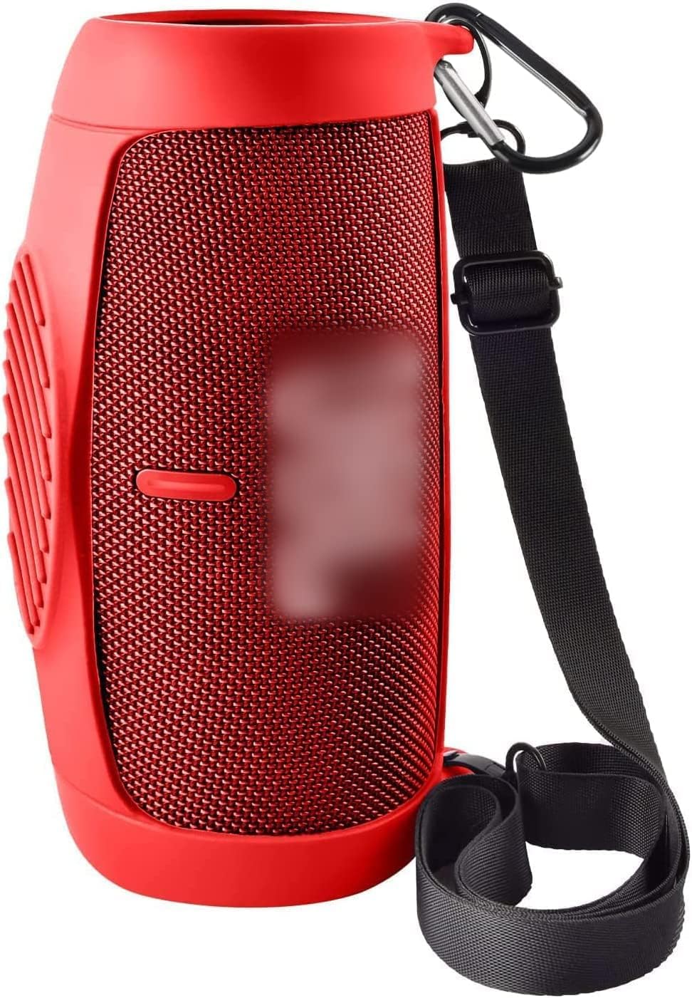 Silicone Cover Case for JBL Charge 5 Portable Bluetooth Speaker, with Shoulder Strap & Carabiner for Outdoor Traveler/Music Lover, Beach, Pool, Cycling, Hiking, Camping, Protective Pouch Only (Red) - Image 6