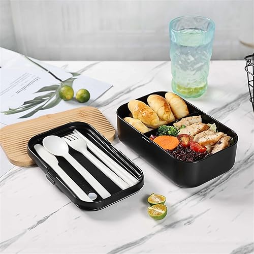 Miniatura 6 de Bento Box - Lonchera para adultos, tapa de bambú natural y tabla de pan, apta para microondas, apta para lavavajillas, sin BPA, a prueba de fugas,