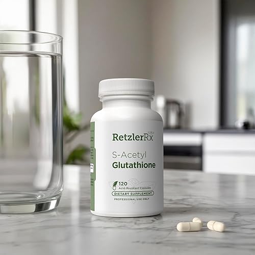 Miniatura 5 de RetzlerRx - Suplemento S-acetil glutatión de 100 mg por cápsula, fabricado en Estados Unidos, 120 cápsulas resistentes a los ácidos, soporte