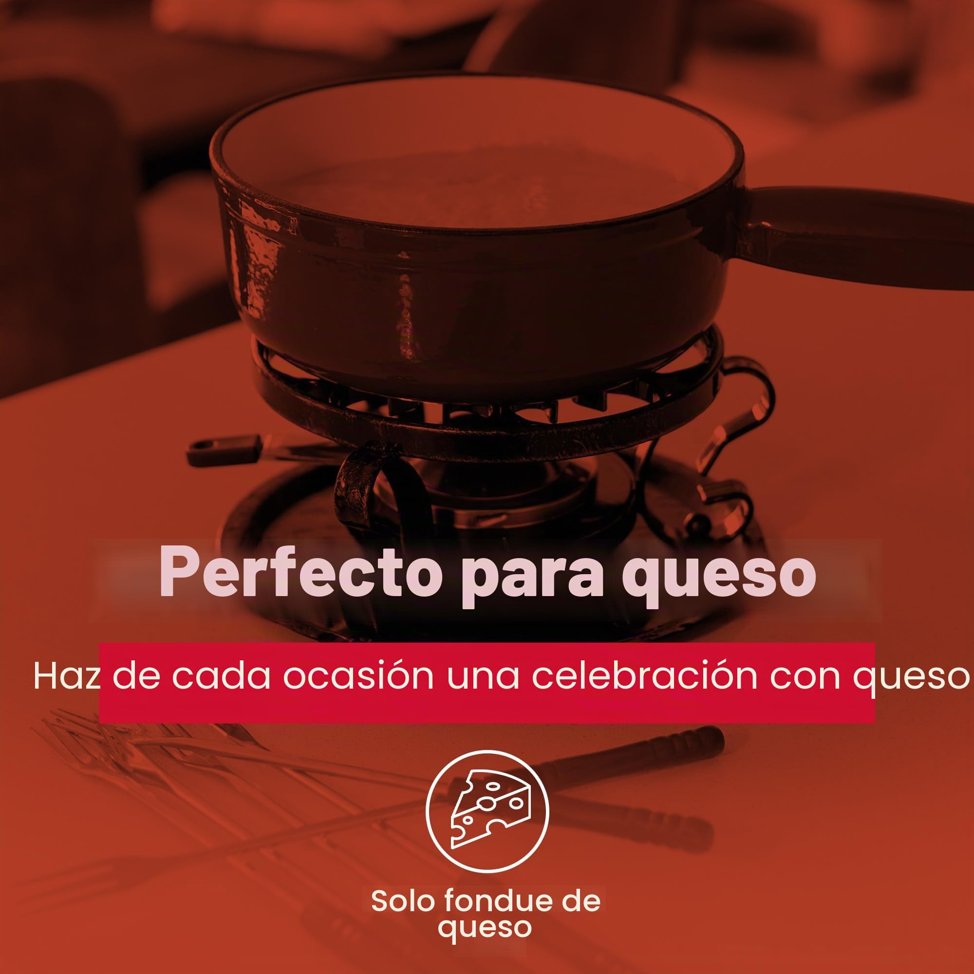 Swissmar KF-66517 Lugano - Juego de fondue (9 piezas, hierro fundido/acero inoxidable, color rojo cereza, 2 L, para carne, queso y chocolate, para 4 personas)