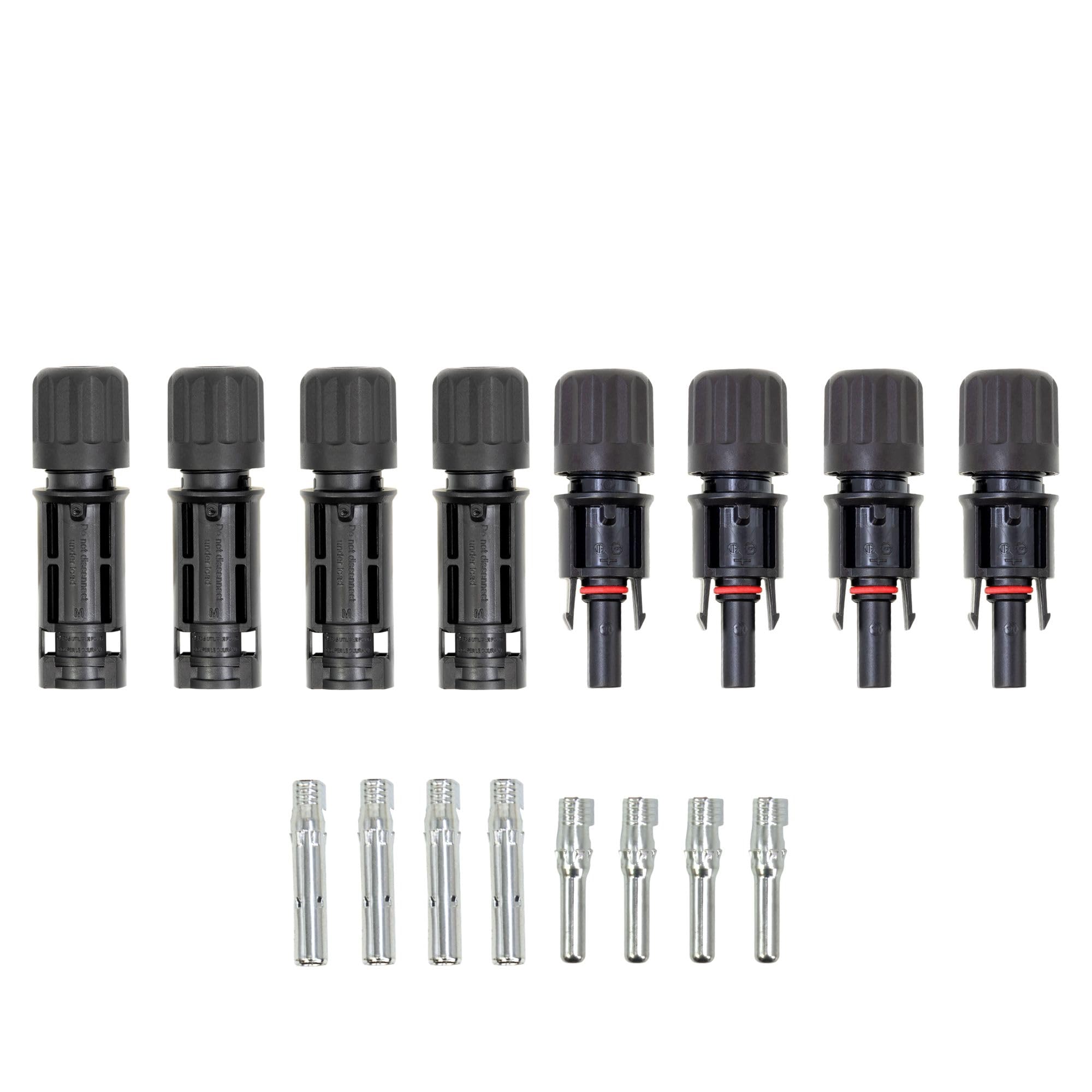 Premium X 4X Solarstecker (2 Paar) inkl. Kontakte - PV Steckverbinder männlich weiblich für Photovoltaik Solarpanel & Solarkabel, IP67 wasserdicht, UV-beständig