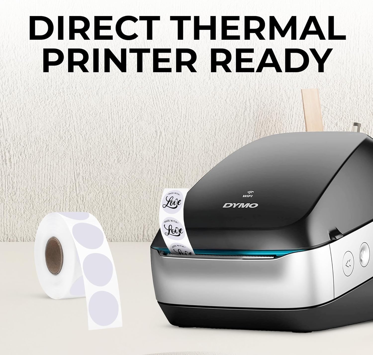 Perco Lavender 1-Inch Perforated Circle Dot Thermal Sticker Labels — 735 Stickers/Roll, Direct Thermal Printer Compatible—with Permanent Adhesive for Color Coding, Garage Sales, Crafts—Made in USA - Image 2