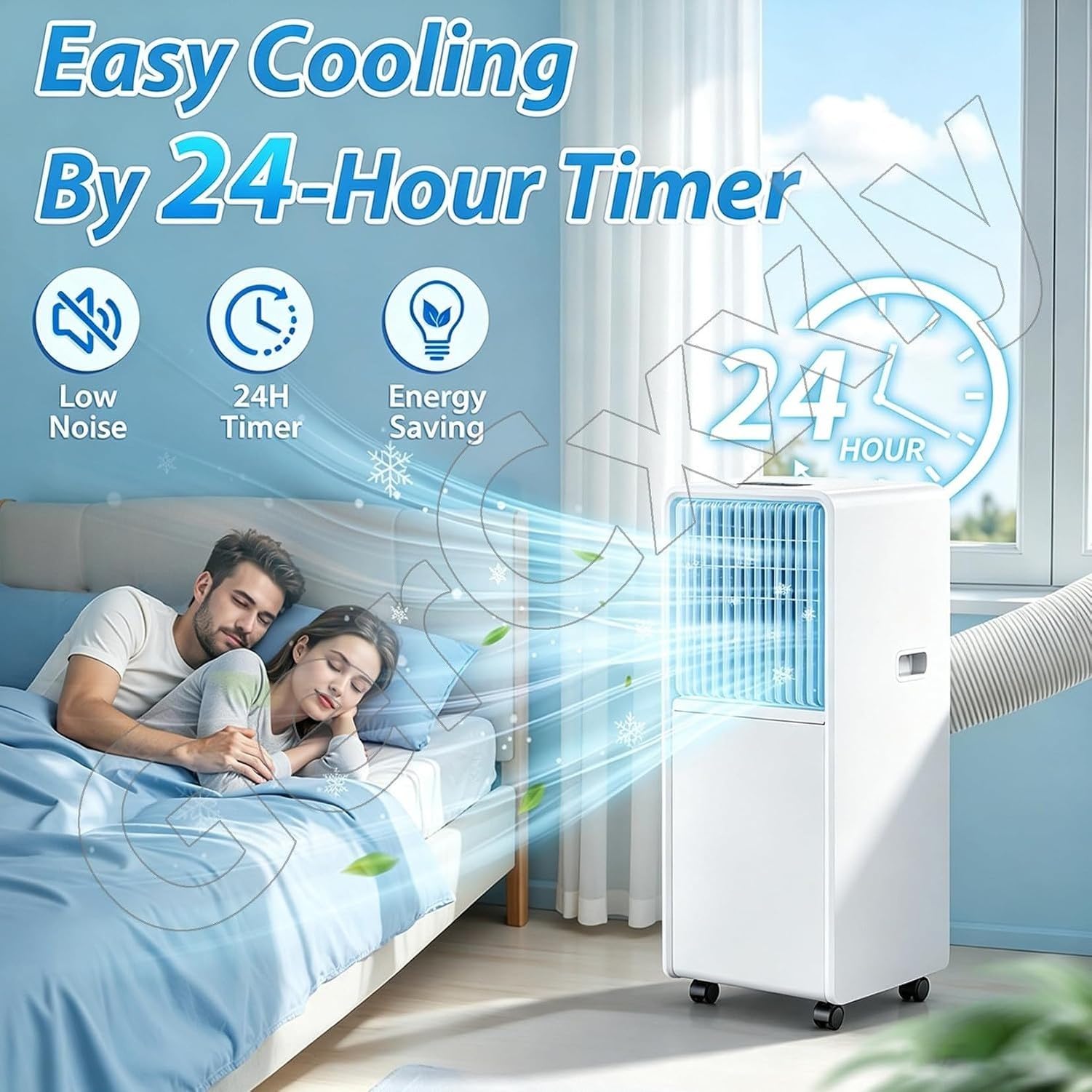 Aire Acondicionado Portátil 14000 BTU Enfriador Potente Unidad AC, Cool