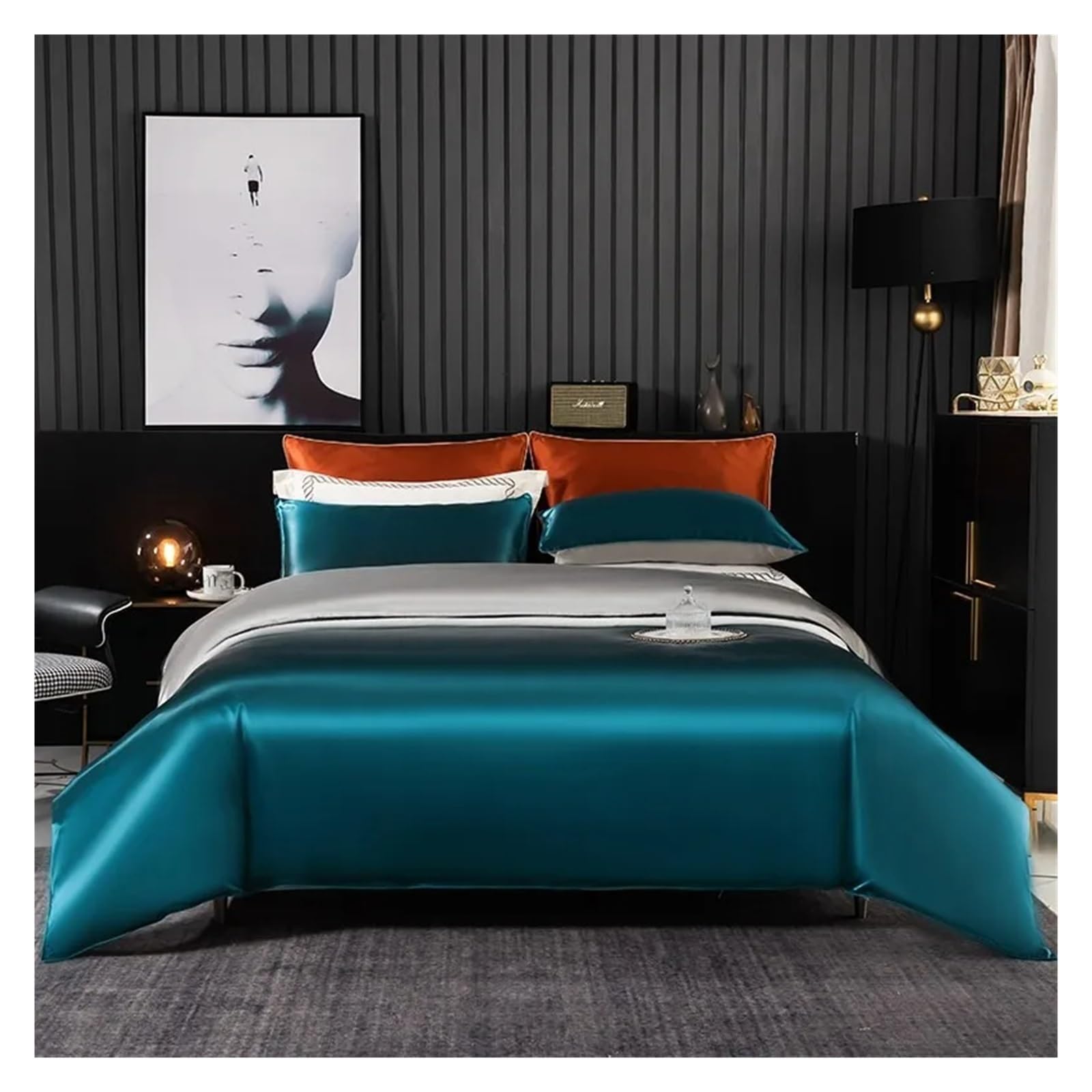 Sbcgfy D Uvet Cover Sets, Mulberry Silk Uvet Cover,Both Sides 22Mm Nature Silk Uvet Cover With Zipper,Comfy Soft Be Sheet Pillowcases 3Pcs No Sheet,-Ouble Size 3 Pcs