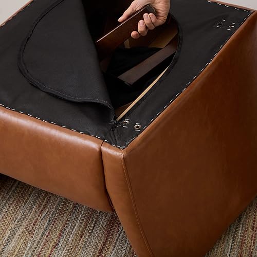 Miniatura 19 de Edenbrook Collins - Silla tapizada con botones y patas de madera para sala de estar, piel sintética gris Piel sintética de color gris.,Cuero de