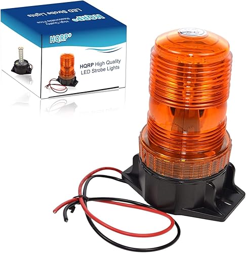 HQRP 360 grados 12-100V 30-LED luz estroboscópica ámbar mini baliza para trabajo de seguridad y máxima visibilidad, camión pesado, carretilla