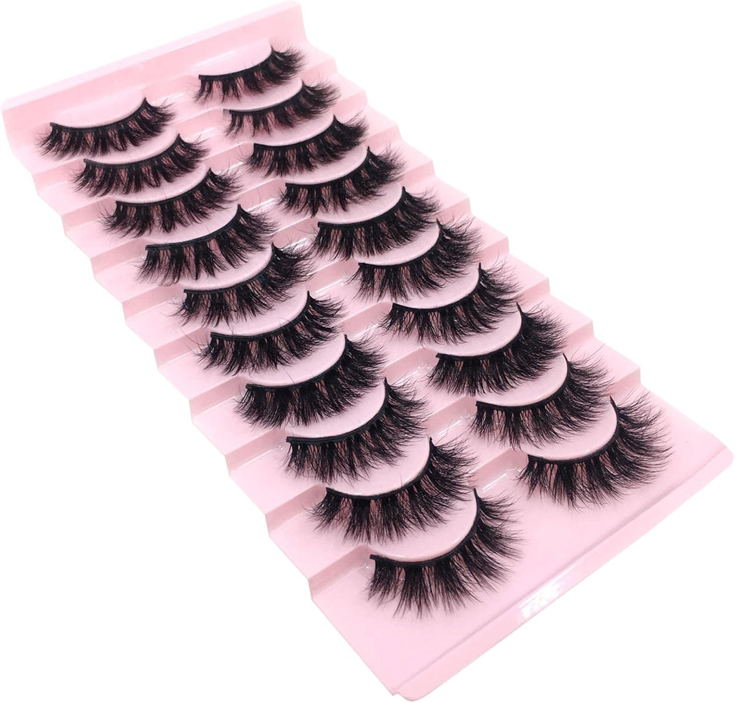 5 Pcs ふわふわつけまつげ 自然な表情のフェイクアイラッシュ アイメイク用の手作りロングメイクフェイクラッシュ 10ペア Kuyn 予約販売品