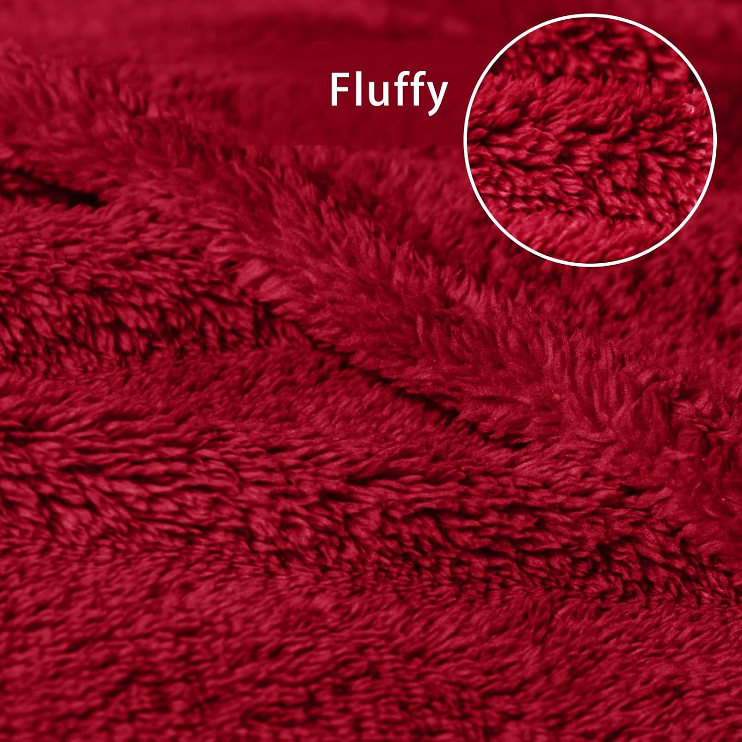 Exclusivo Mezcla King Size Blanket for Bed, Super Soft Velvet Plush Fleece Blankets, Fuzzy Cozy and Warm for Winter, 90x104 Inches, Deep Red - Image 6