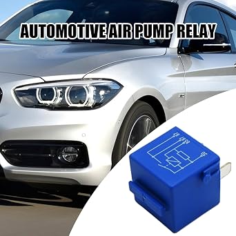 61368364581 4Pin Car Air Pump Relay, Multi Purpose Relay Replacement for BMW 1 Series 3 Series 4 Series 5 Series 6 Series X1 X5 Replaces 61368364581 61364107225 Blue