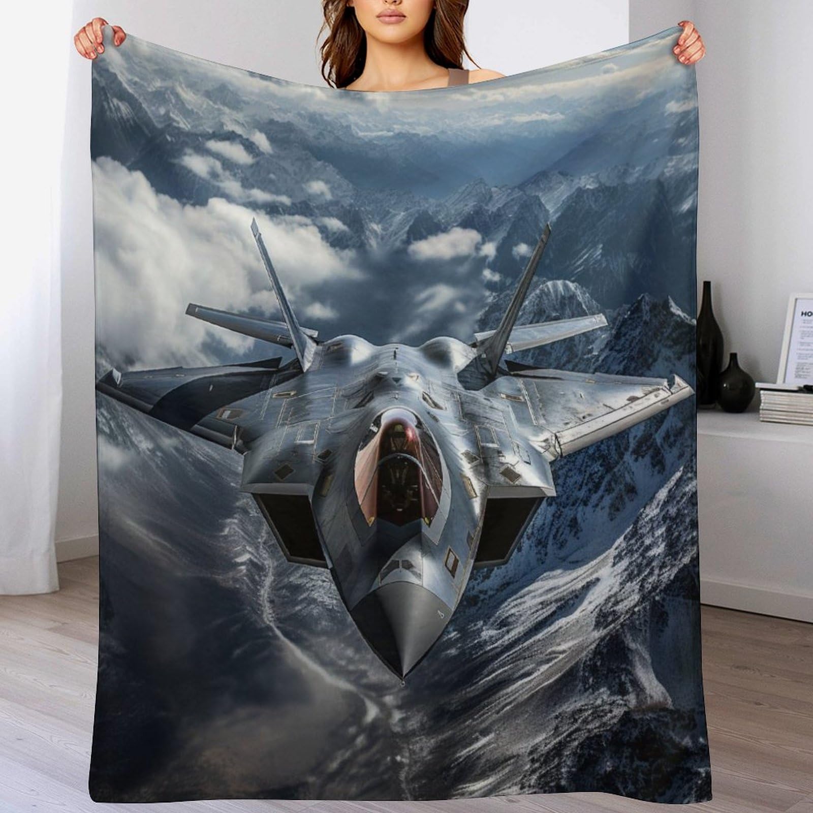 Manta de combate con avión de franela suave 130x180 cm